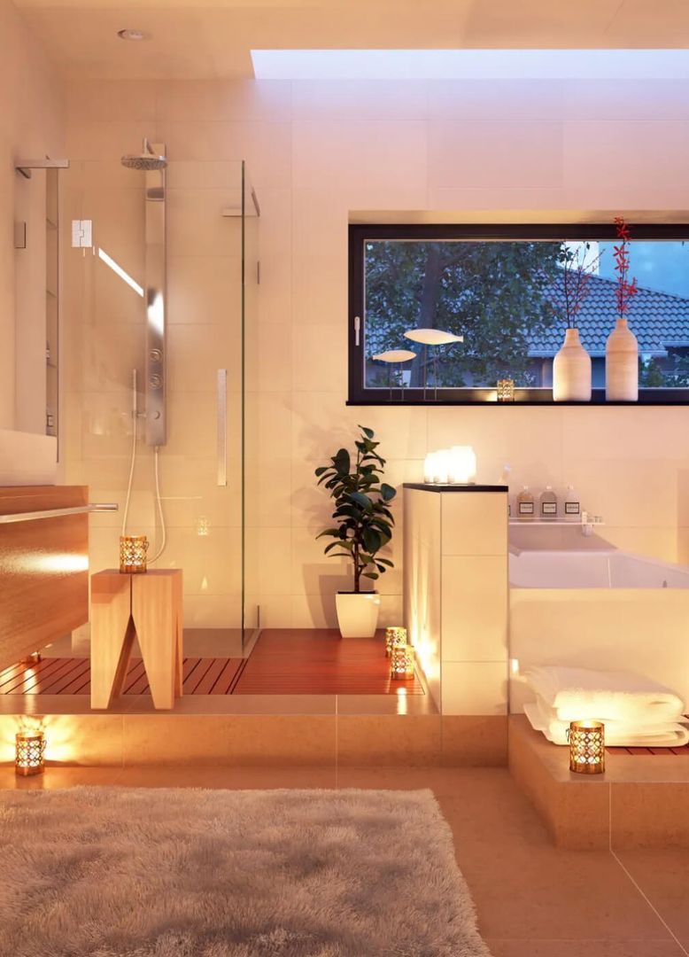 Badezimmer im Kerzenlicht